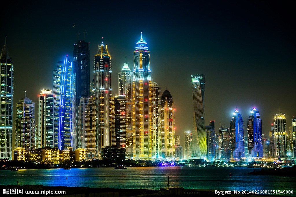 航空障碍灯夜景图