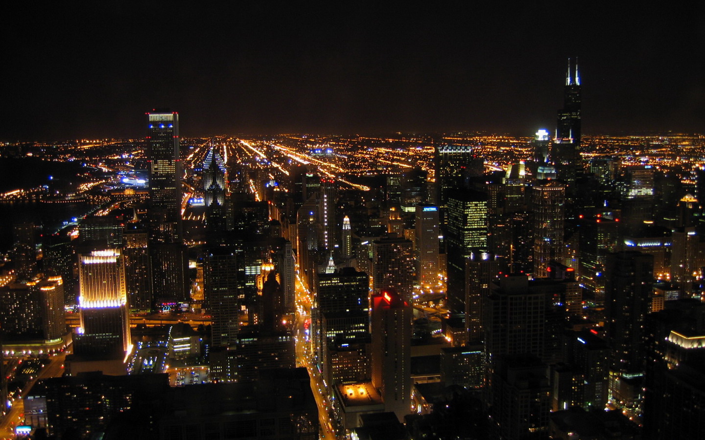 航空障碍灯夜景图